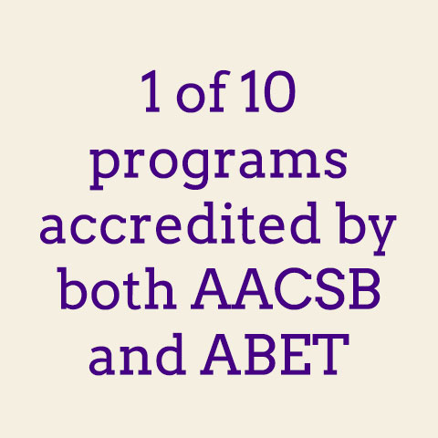 1 of 10 programs accredited by both AACSB and ABET